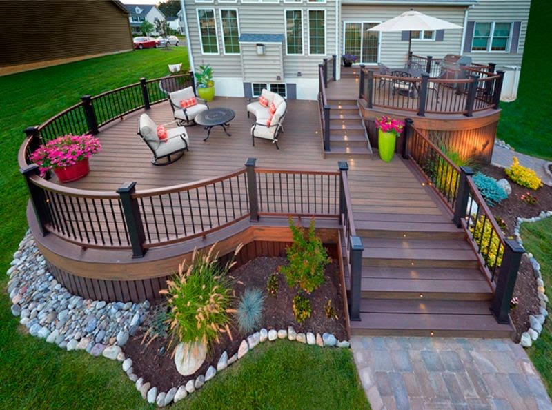 A Multi-level Deck May be your Solution to a Sloped Yard for Beautiful & Useful Outdoor Living Space
